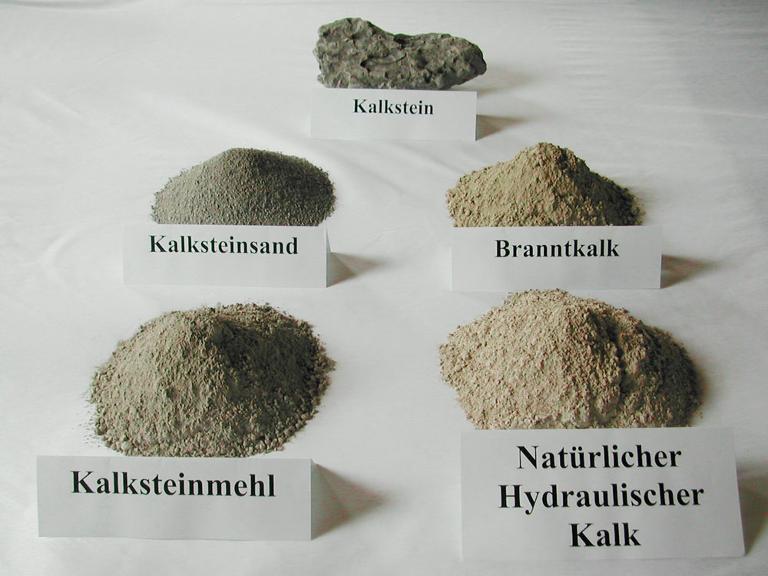 Verschiedene Kalkprodukte.