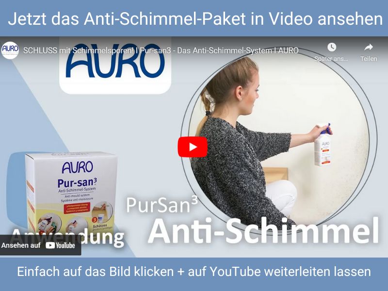 Hier können Sie sich die Anwendung des AURO Anti-Schimmel-Pakets im Video ansehen