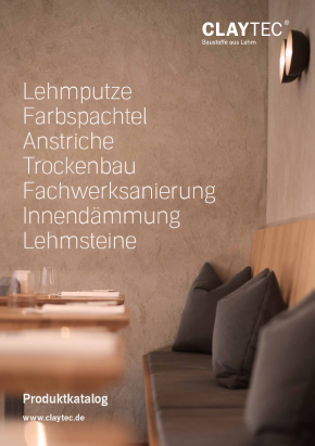 Claytec-Produktkatalog Lehmbaustoffe Titelfoto