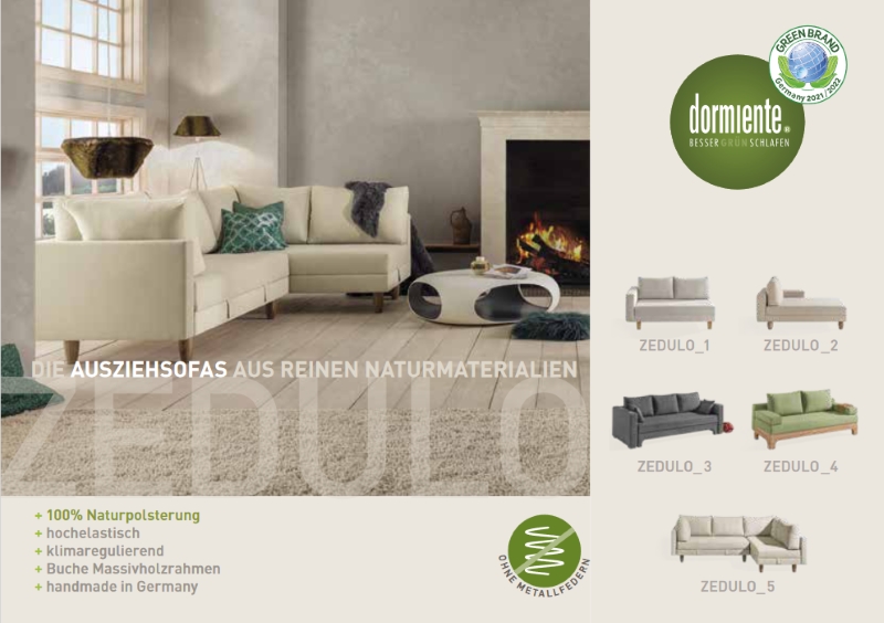 Titelbild von Schlafsofa-Flyer von dormiente